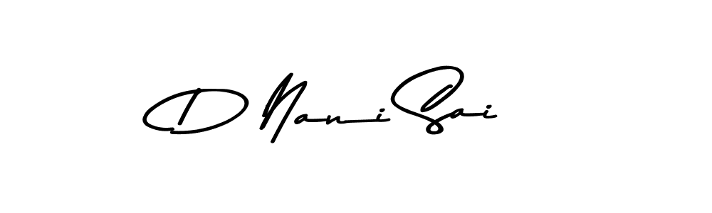 The best way (Asem Kandis PERSONAL USE) to make a short signature is to pick only two or three words in your name. The name D Nani Sai include a total of six letters. For converting this name. D Nani Sai signature style 9 images and pictures png