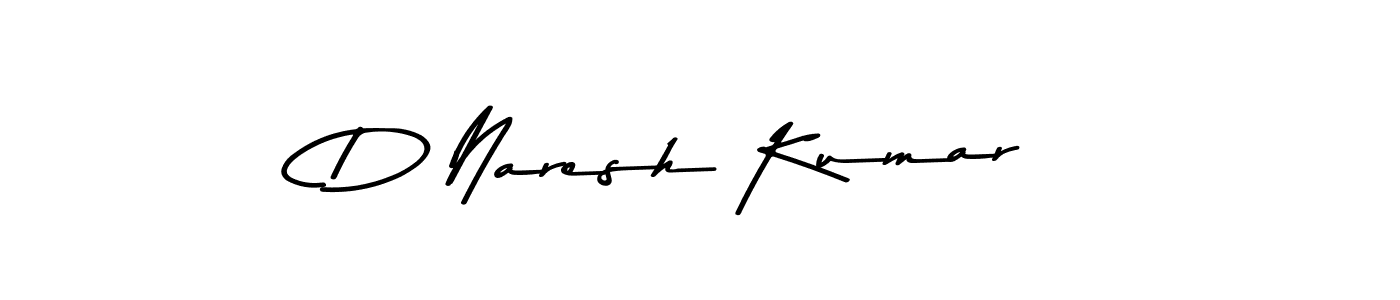 Design your own signature with our free online signature maker. With this signature software, you can create a handwritten (Asem Kandis PERSONAL USE) signature for name D Naresh Kumar. D Naresh Kumar signature style 9 images and pictures png