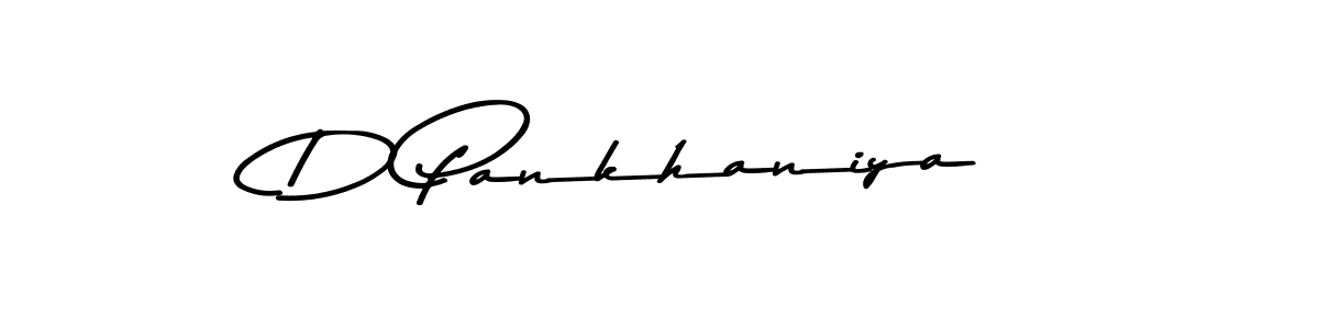 Make a beautiful signature design for name D Pankhaniya. With this signature (Asem Kandis PERSONAL USE) style, you can create a handwritten signature for free. D Pankhaniya signature style 9 images and pictures png