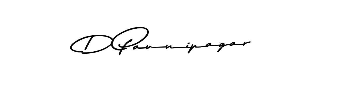 Make a beautiful signature design for name D Paunipagar. With this signature (Asem Kandis PERSONAL USE) style, you can create a handwritten signature for free. D Paunipagar signature style 9 images and pictures png