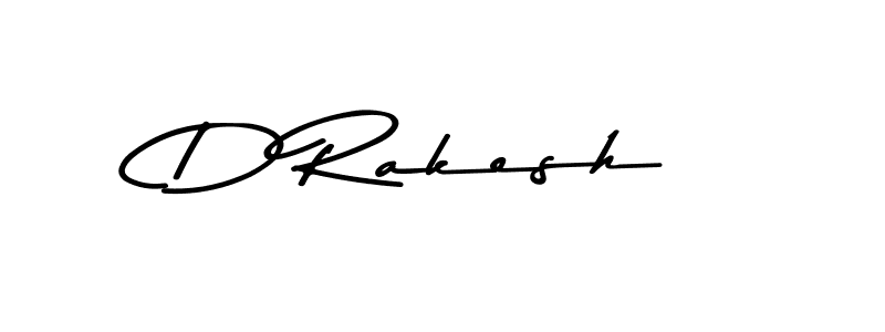 Create a beautiful signature design for name D Rakesh. With this signature (Asem Kandis PERSONAL USE) fonts, you can make a handwritten signature for free. D Rakesh signature style 9 images and pictures png