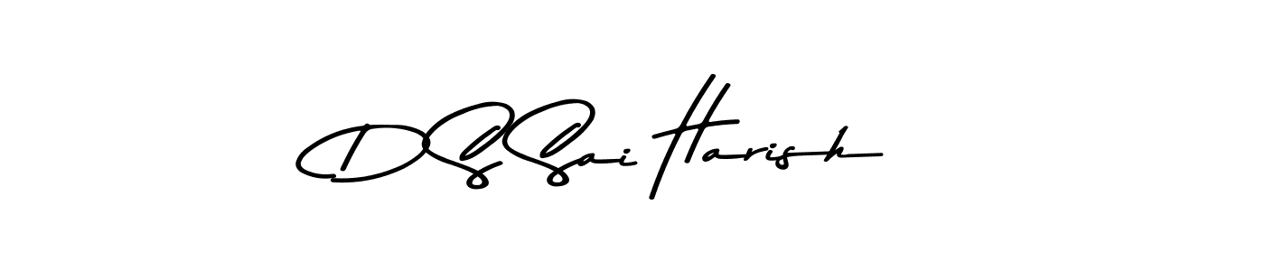 Create a beautiful signature design for name D S Sai Harish. With this signature (Asem Kandis PERSONAL USE) fonts, you can make a handwritten signature for free. D S Sai Harish signature style 9 images and pictures png