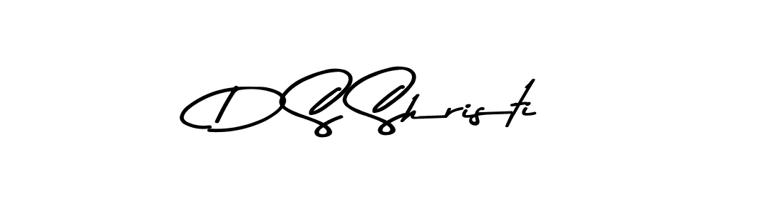 Create a beautiful signature design for name D S Shristi. With this signature (Asem Kandis PERSONAL USE) fonts, you can make a handwritten signature for free. D S Shristi signature style 9 images and pictures png