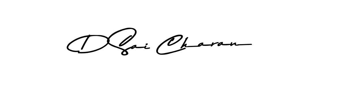 How to make D Sai Charan name signature. Use Asem Kandis PERSONAL USE style for creating short signs online. This is the latest handwritten sign. D Sai Charan signature style 9 images and pictures png