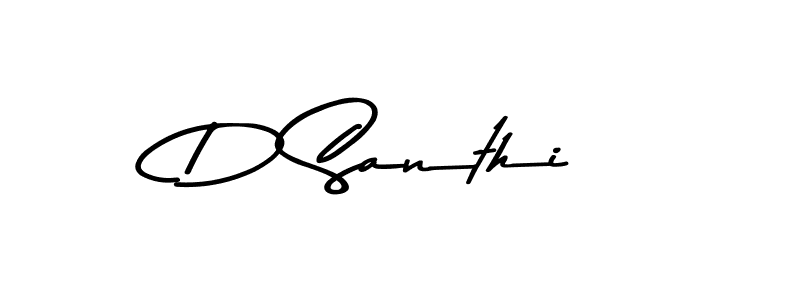 You should practise on your own different ways (Asem Kandis PERSONAL USE) to write your name (D Santhi) in signature. don't let someone else do it for you. D Santhi signature style 9 images and pictures png