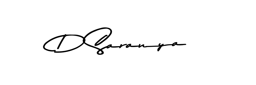How to make D Saranya name signature. Use Asem Kandis PERSONAL USE style for creating short signs online. This is the latest handwritten sign. D Saranya signature style 9 images and pictures png