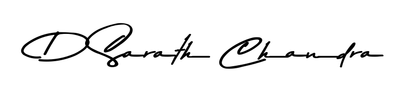 A sleek calligraphic signature for name D Sarath Chandra utilizing Asem Kandis PERSONAL USE styling. Great for adding personal signatures to photos and art. D Sarath Chandra signature style 9 images and pictures png