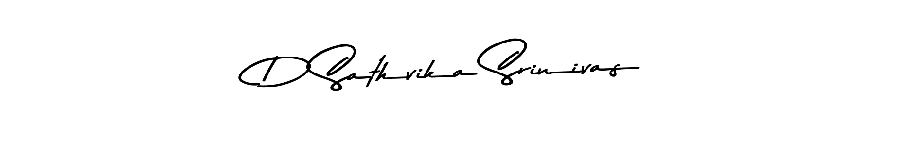 The best way (Asem Kandis PERSONAL USE) to make a short signature is to pick only two or three words in your name. The name D Sathvika Srinivas include a total of six letters. For converting this name. D Sathvika Srinivas signature style 9 images and pictures png