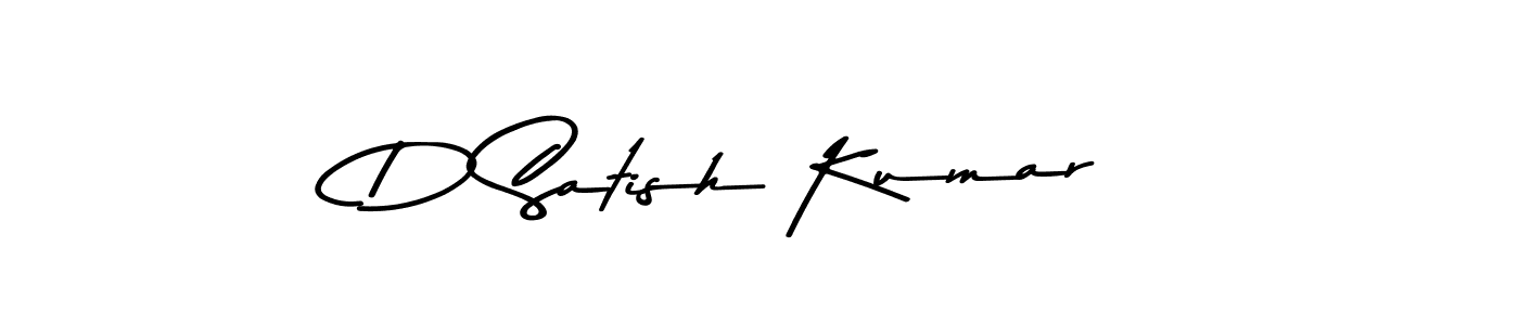 Design your own signature with our free online signature maker. With this signature software, you can create a handwritten (Asem Kandis PERSONAL USE) signature for name D Satish Kumar. D Satish Kumar signature style 9 images and pictures png