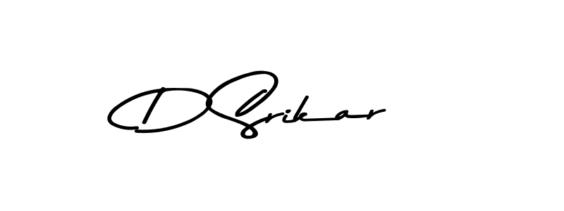 How to make D Srikar name signature. Use Asem Kandis PERSONAL USE style for creating short signs online. This is the latest handwritten sign. D Srikar signature style 9 images and pictures png