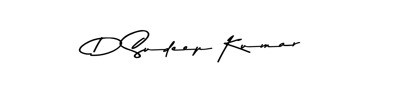 How to make D Sudeep Kumar name signature. Use Asem Kandis PERSONAL USE style for creating short signs online. This is the latest handwritten sign. D Sudeep Kumar signature style 9 images and pictures png