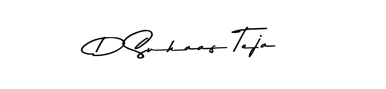 Create a beautiful signature design for name D Suhaas Teja. With this signature (Asem Kandis PERSONAL USE) fonts, you can make a handwritten signature for free. D Suhaas Teja signature style 9 images and pictures png
