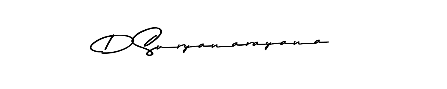 Create a beautiful signature design for name D Suryanarayana. With this signature (Asem Kandis PERSONAL USE) fonts, you can make a handwritten signature for free. D Suryanarayana signature style 9 images and pictures png