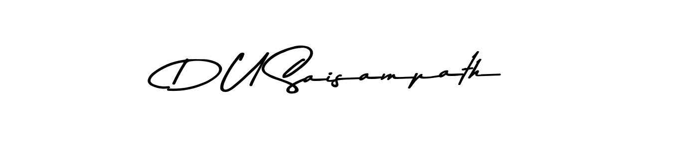 Create a beautiful signature design for name D U Saisampath. With this signature (Asem Kandis PERSONAL USE) fonts, you can make a handwritten signature for free. D U Saisampath signature style 9 images and pictures png