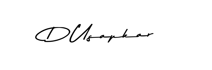The best way (Asem Kandis PERSONAL USE) to make a short signature is to pick only two or three words in your name. The name D Usapkar include a total of six letters. For converting this name. D Usapkar signature style 9 images and pictures png