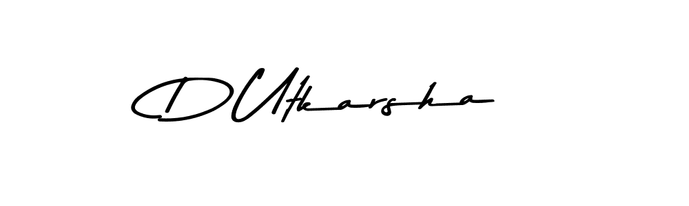 Create a beautiful signature design for name D Utkarsha. With this signature (Asem Kandis PERSONAL USE) fonts, you can make a handwritten signature for free. D Utkarsha signature style 9 images and pictures png