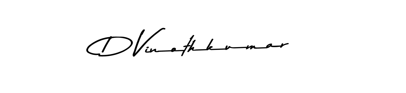 How to make D Vinothkumar name signature. Use Asem Kandis PERSONAL USE style for creating short signs online. This is the latest handwritten sign. D Vinothkumar signature style 9 images and pictures png