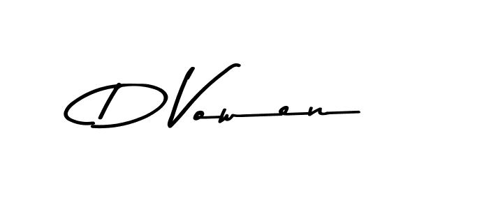 Create a beautiful signature design for name D Vowen. With this signature (Asem Kandis PERSONAL USE) fonts, you can make a handwritten signature for free. D Vowen signature style 9 images and pictures png