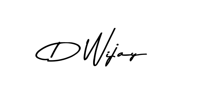 How to make D Wijay name signature. Use Asem Kandis PERSONAL USE style for creating short signs online. This is the latest handwritten sign. D Wijay signature style 9 images and pictures png