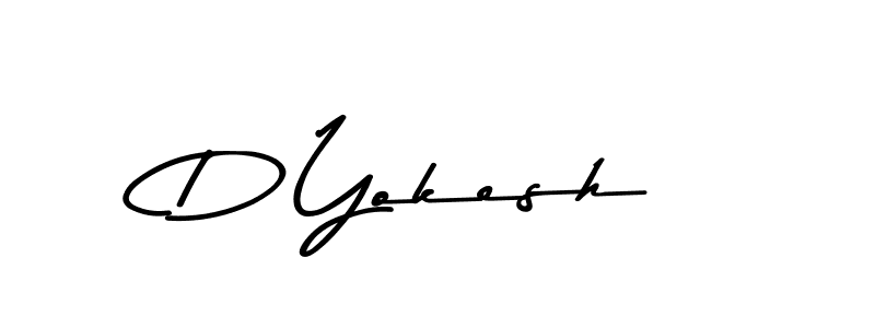 Make a beautiful signature design for name D Yokesh. With this signature (Asem Kandis PERSONAL USE) style, you can create a handwritten signature for free. D Yokesh signature style 9 images and pictures png