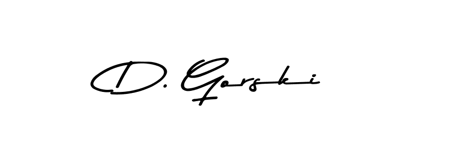 How to make D. Gorski name signature. Use Asem Kandis PERSONAL USE style for creating short signs online. This is the latest handwritten sign. D. Gorski signature style 9 images and pictures png