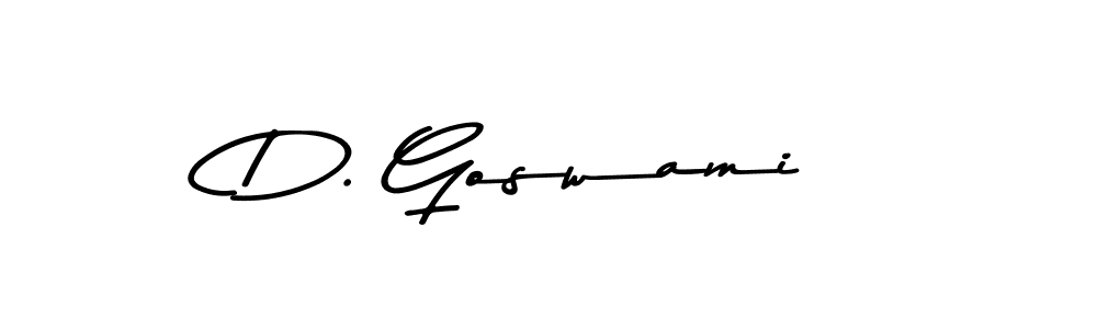 How to make D. Goswami name signature. Use Asem Kandis PERSONAL USE style for creating short signs online. This is the latest handwritten sign. D. Goswami signature style 9 images and pictures png