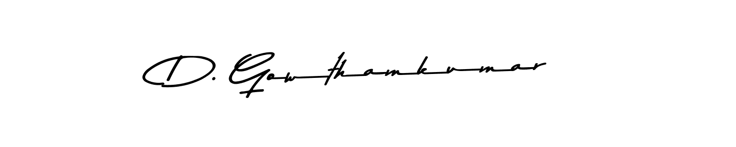 This is the best signature style for the D. Gowthamkumar name. Also you like these signature font (Asem Kandis PERSONAL USE). Mix name signature. D. Gowthamkumar signature style 9 images and pictures png