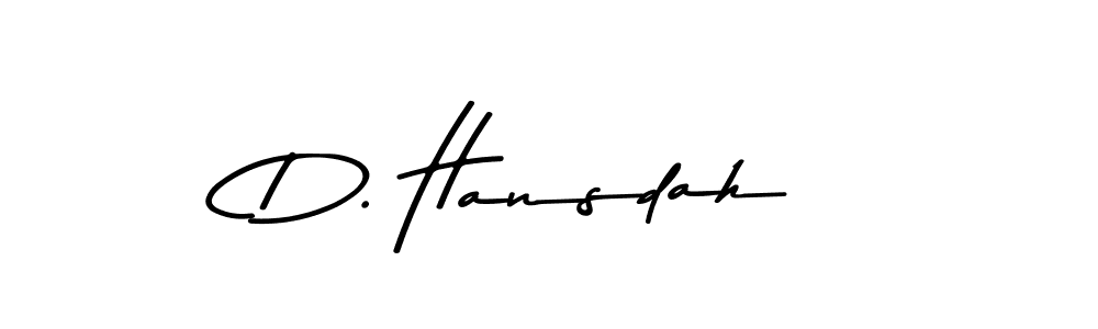 Design your own signature with our free online signature maker. With this signature software, you can create a handwritten (Asem Kandis PERSONAL USE) signature for name D. Hansdah. D. Hansdah signature style 9 images and pictures png