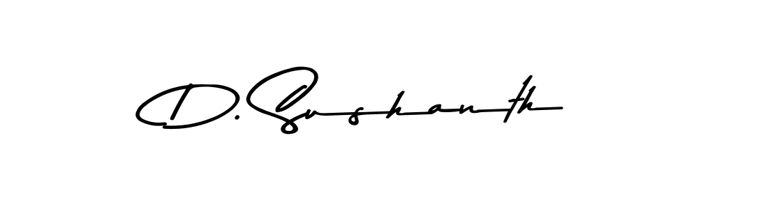 Make a beautiful signature design for name D. Sushanth. With this signature (Asem Kandis PERSONAL USE) style, you can create a handwritten signature for free. D. Sushanth signature style 9 images and pictures png