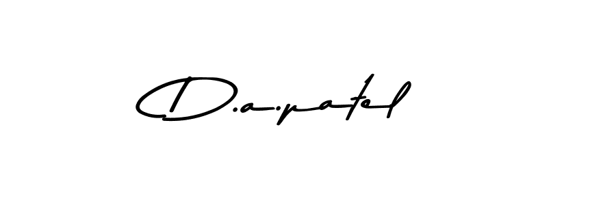 How to make D.a.patel name signature. Use Asem Kandis PERSONAL USE style for creating short signs online. This is the latest handwritten sign. D.a.patel signature style 9 images and pictures png