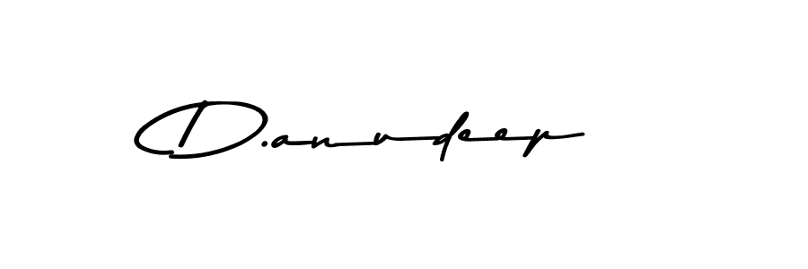 How to make D.anudeep name signature. Use Asem Kandis PERSONAL USE style for creating short signs online. This is the latest handwritten sign. D.anudeep signature style 9 images and pictures png
