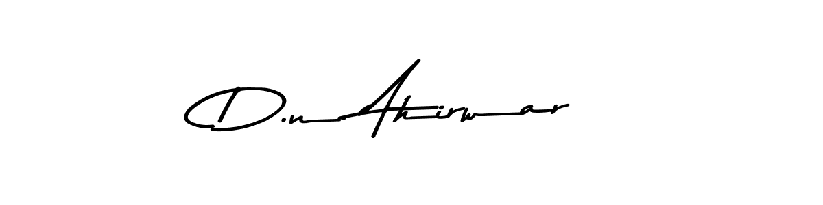 How to make D.n. Ahirwar name signature. Use Asem Kandis PERSONAL USE style for creating short signs online. This is the latest handwritten sign. D.n. Ahirwar signature style 9 images and pictures png