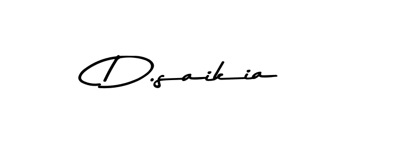 How to make D.saikia name signature. Use Asem Kandis PERSONAL USE style for creating short signs online. This is the latest handwritten sign. D.saikia signature style 9 images and pictures png