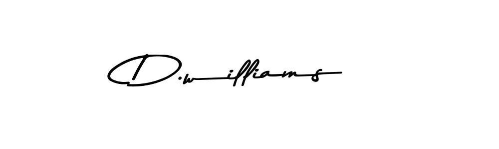 You should practise on your own different ways (Asem Kandis PERSONAL USE) to write your name (D.williams) in signature. don't let someone else do it for you. D.williams signature style 9 images and pictures png