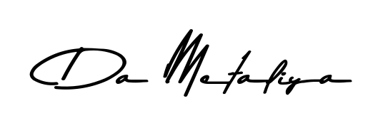 Download transparent PNG signature for name Da Metaliya styled with Asem Kandis PERSONAL USE font. Ready to paste directly into PDF and Word agreements. Da Metaliya signature style 9 images and pictures png