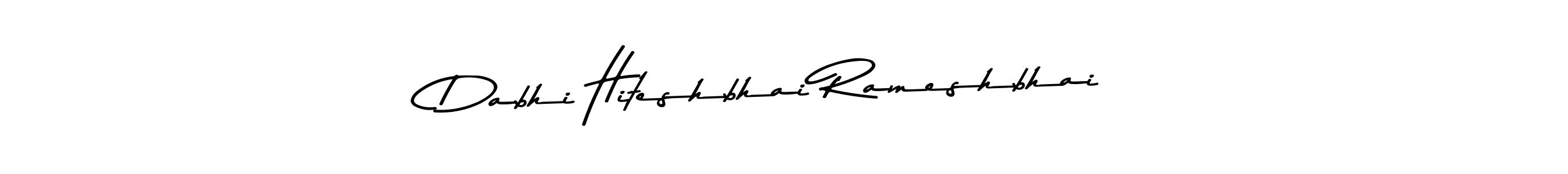 How to make Dabhi Hiteshbhai Rameshbhai name signature. Use Asem Kandis PERSONAL USE style for creating short signs online. This is the latest handwritten sign. Dabhi Hiteshbhai Rameshbhai signature style 9 images and pictures png