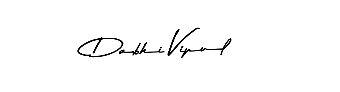 How to make Dabhi Vipul name signature. Use Asem Kandis PERSONAL USE style for creating short signs online. This is the latest handwritten sign. Dabhi Vipul signature style 9 images and pictures png