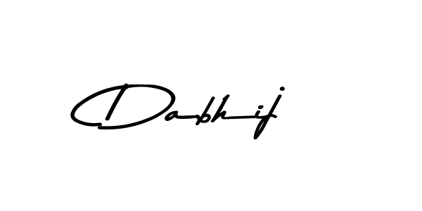 How to make Dabhij name signature. Use Asem Kandis PERSONAL USE style for creating short signs online. This is the latest handwritten sign. Dabhij signature style 9 images and pictures png