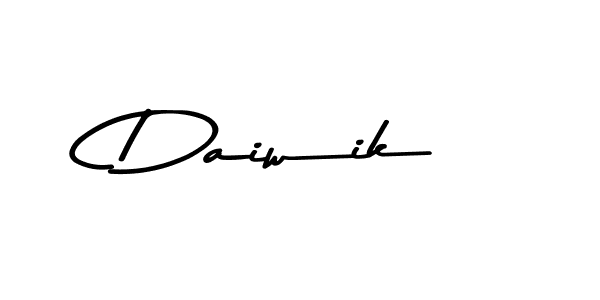 Create a beautiful signature design for name Daiwik. With this signature (Asem Kandis PERSONAL USE) fonts, you can make a handwritten signature for free. Daiwik signature style 9 images and pictures png