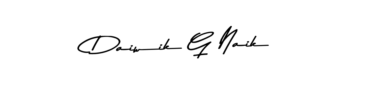 Make a beautiful signature design for name Daiwik G Naik. With this signature (Asem Kandis PERSONAL USE) style, you can create a handwritten signature for free. Daiwik G Naik signature style 9 images and pictures png