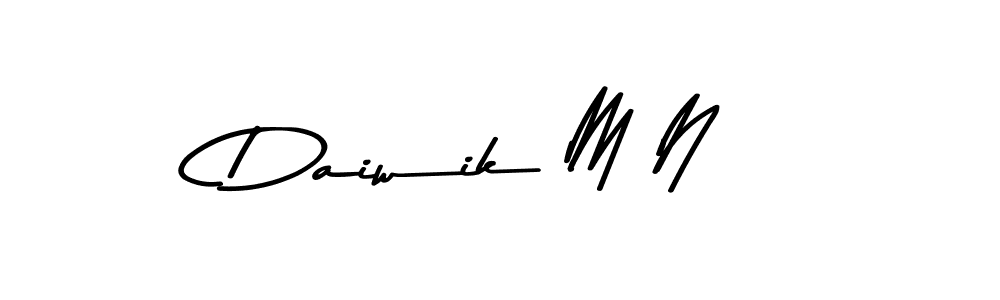 How to make Daiwik M N signature? Asem Kandis PERSONAL USE is a professional autograph style. Create handwritten signature for Daiwik M N name. Daiwik M N signature style 9 images and pictures png