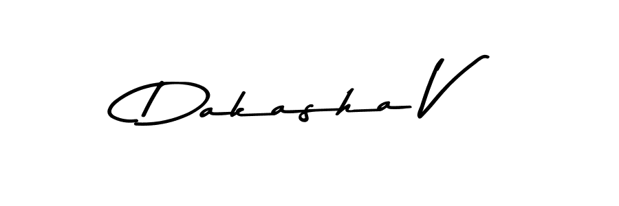 Dakasha V stylish signature style. Best Handwritten Sign (Asem Kandis PERSONAL USE) for my name. Handwritten Signature Collection Ideas for my name Dakasha V. Dakasha V signature style 9 images and pictures png