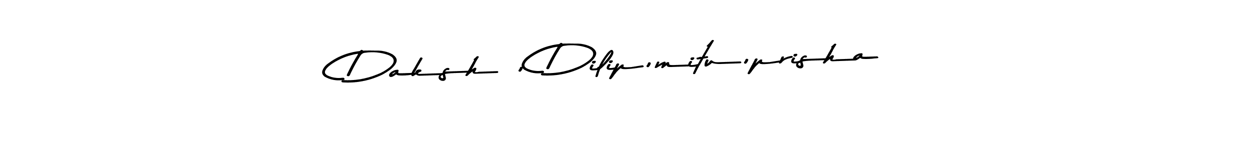 Use a signature maker to create a handwritten signature online. With this signature software, you can design (Asem Kandis PERSONAL USE) your own signature for name Daksh , Dilip,mitu,prisha. Daksh , Dilip,mitu,prisha signature style 9 images and pictures png