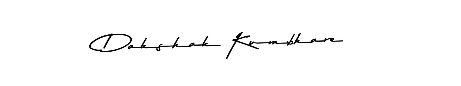 The best way (Asem Kandis PERSONAL USE) to make a short signature is to pick only two or three words in your name. The name Dakshak Kumbhare include a total of six letters. For converting this name. Dakshak Kumbhare signature style 9 images and pictures png