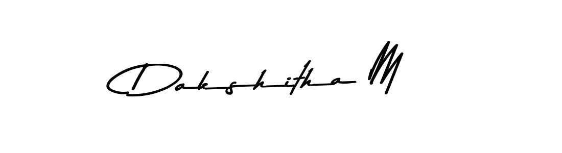 How to make Dakshitha M name signature. Use Asem Kandis PERSONAL USE style for creating short signs online. This is the latest handwritten sign. Dakshitha M signature style 9 images and pictures png