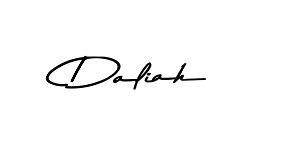 Create a beautiful signature design for name Daliah. With this signature (Asem Kandis PERSONAL USE) fonts, you can make a handwritten signature for free. Daliah signature style 9 images and pictures png