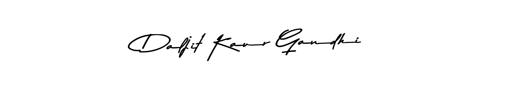 Create a beautiful signature design for name Daljit Kaur Gandhi. With this signature (Asem Kandis PERSONAL USE) fonts, you can make a handwritten signature for free. Daljit Kaur Gandhi signature style 9 images and pictures png