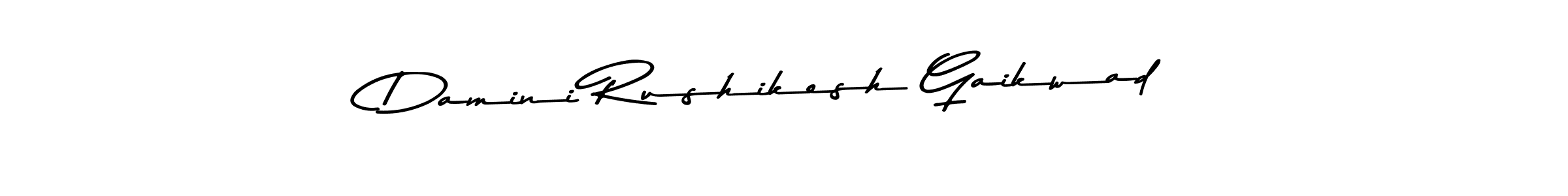 Create a beautiful signature design for name Damini Rushikesh Gaikwad. With this signature (Asem Kandis PERSONAL USE) fonts, you can make a handwritten signature for free. Damini Rushikesh Gaikwad signature style 9 images and pictures png