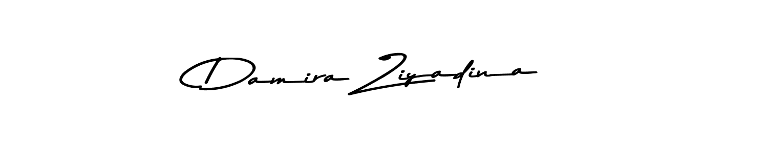 How to make Damira Ziyadina name signature. Use Asem Kandis PERSONAL USE style for creating short signs online. This is the latest handwritten sign. Damira Ziyadina signature style 9 images and pictures png