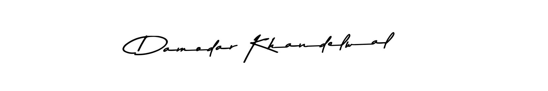 How to make Damodar Khandelwal name signature. Use Asem Kandis PERSONAL USE style for creating short signs online. This is the latest handwritten sign. Damodar Khandelwal signature style 9 images and pictures png